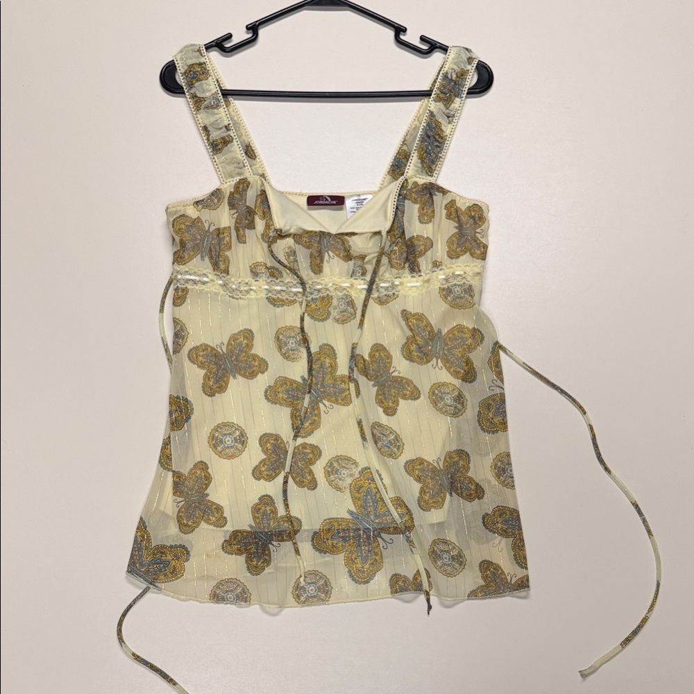 Jordache Beige and Gold Floral Camisole